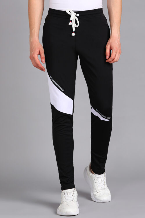 Slim Fit Stretchable Black Track Pant